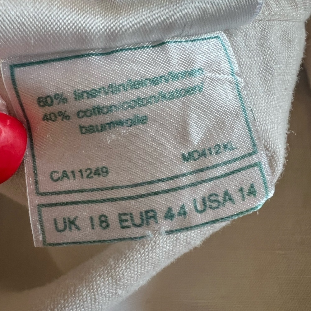 Vintage Laura Ashley 14 Dress Cream Cotton Linen Cottagecore Wedding Boho - Picture 8 of 9